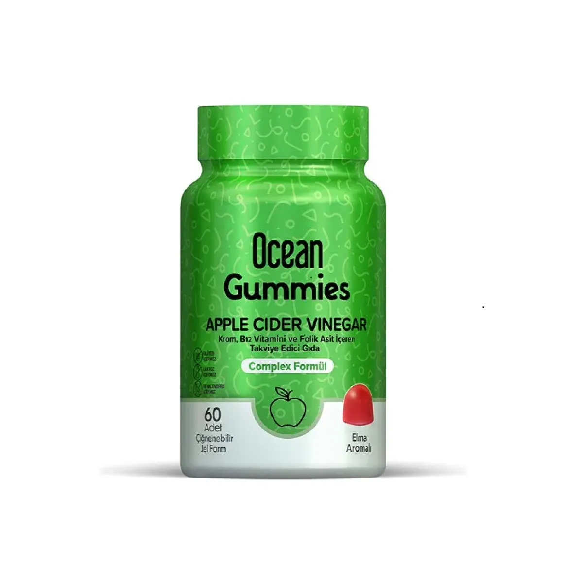 Ocean Gummies Apple Cider Vinegar 60 Çiğneme Form