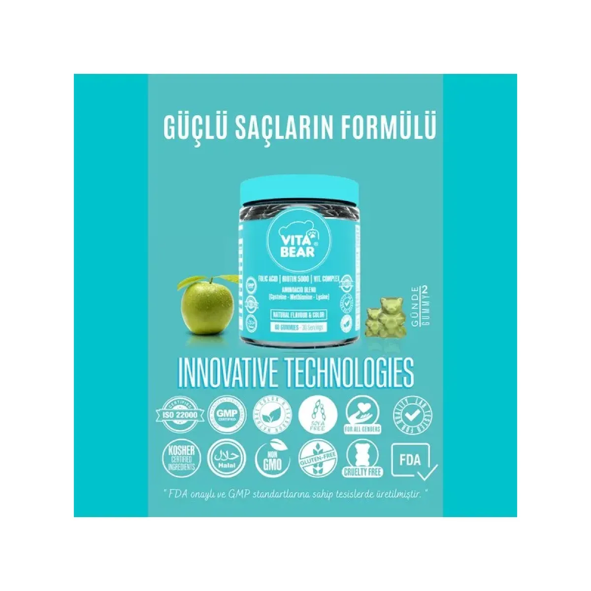 Vita Bear Strong Hair Gummy Vitamin 60\’lı
