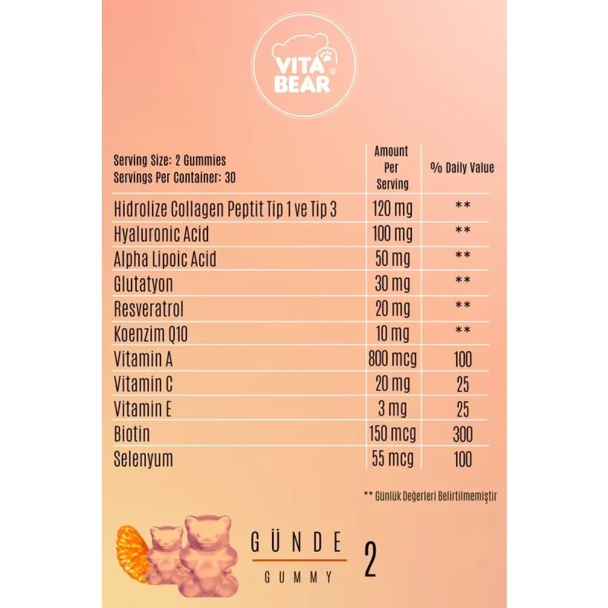 Vita Bear Beautiful Bear Gummy 60\’lı