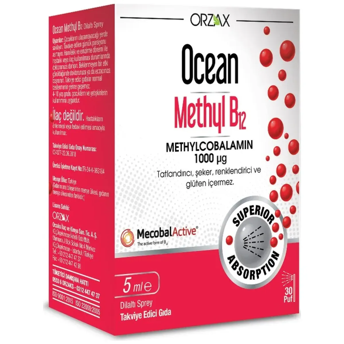 Ocean Methyl B12 Sprey 1000 mg 5 ml