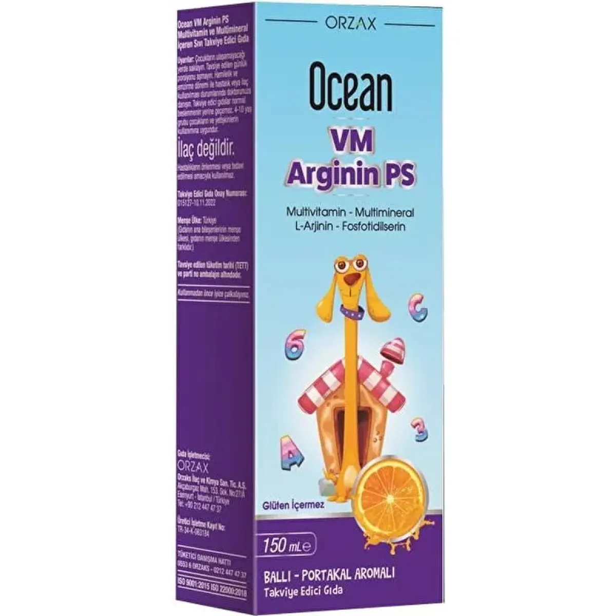 Ocean VM Arginin Ps Ballı Portakal Aromalı Şurup 150 ml