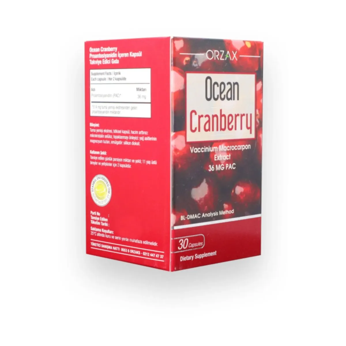 Ocean Cranberry Turna Yemişi Ekstresi 36 mg Pac 30 Kapsül